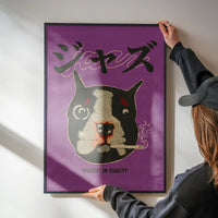 Japanese Jazz Boston Terrier Poster Print