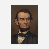 Abraham Lincoln (1877) vintage portrait print of a bearded man in a dark coat and bow tie