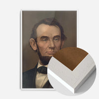 vintage gentleman portrait print in a white wood frame, side profile