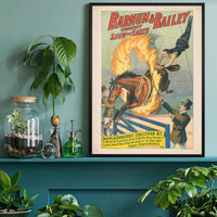 Barnum & Bailey Greatest Show on Earth poster in a home office