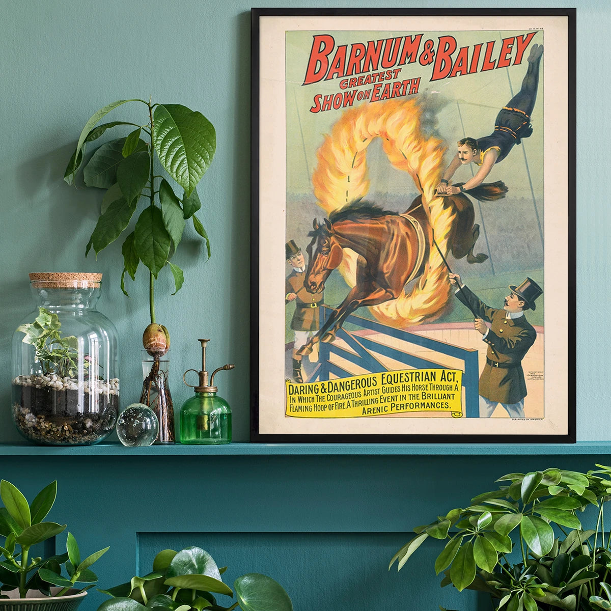 Barnum & Bailey Greatest Show on Earth poster in a home office