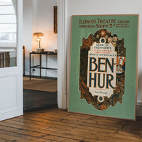 The print shown as retro wall art in a welcoming hallway