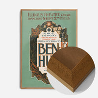 vintage Ben-Hur theatre poster print in an oak wood frame, side profile