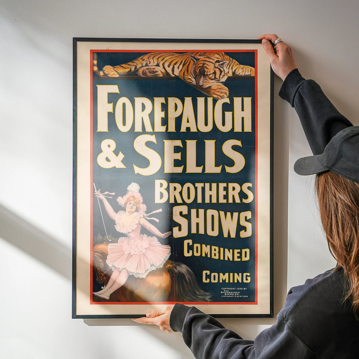 Vintage tiger poster in a kitchen, bringing playful big top nostalgia to the room