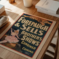 Framed vintage circus poster in a dining room, a bold talking point with tiger and rider artwork