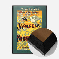 vintage nightingale theatre poster print in a black wood frame, side profile
