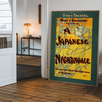 Vintage nightingale theatre poster art hung in a hallway