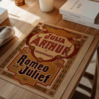 Romeo and Juliet vintage theatre poster print in a dining room