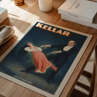 Kellar magician poster as a statement piece in a dining room