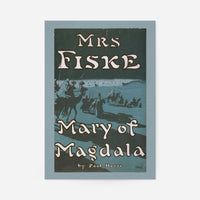Mary of Magdala vintage theatre poster print with silhouetted desert caravan and decorative typography