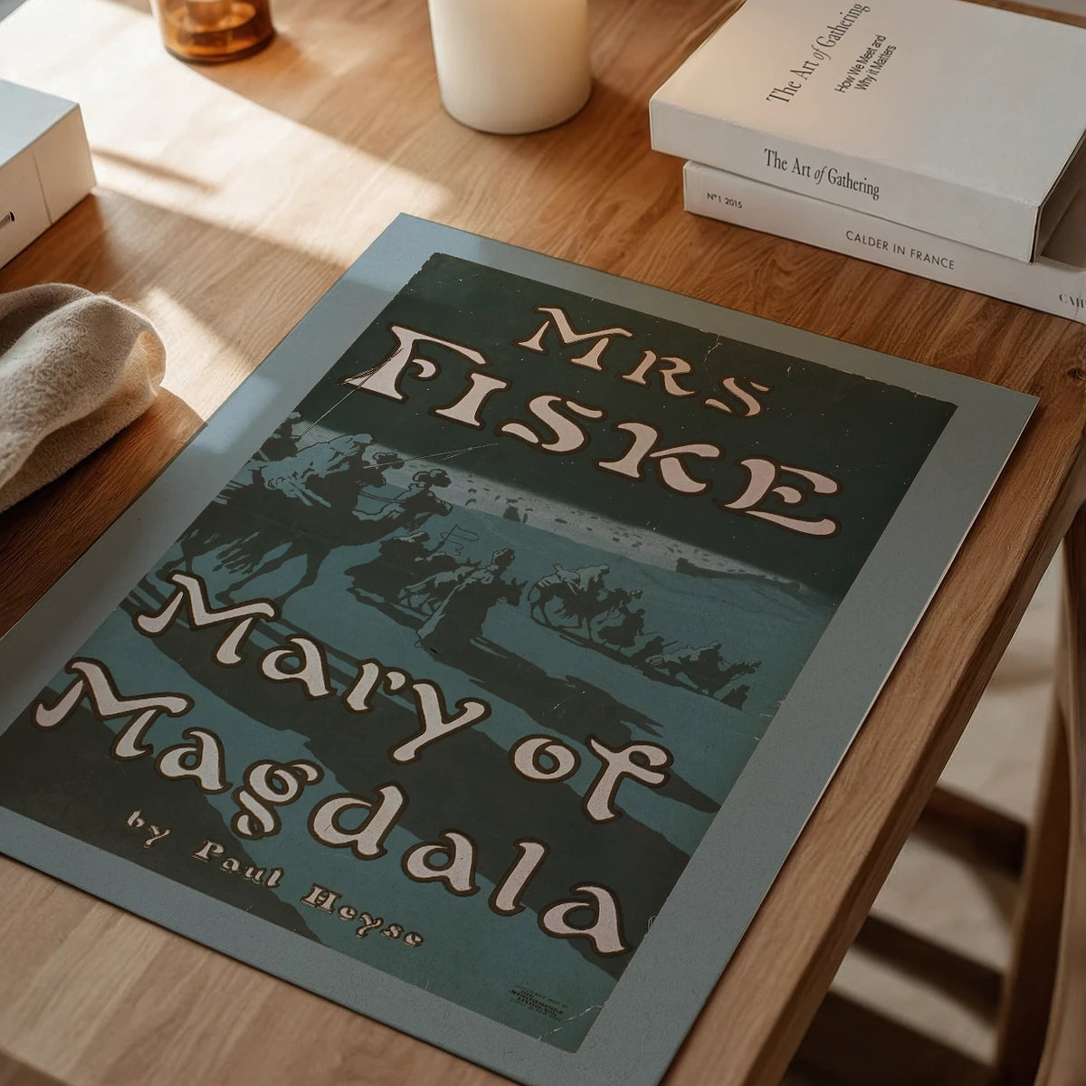 Mary of Magdala vintage theatre poster print in a dining room