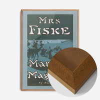 vintage theatre poster caravan print in an oak wood frame, side profile