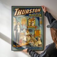 Vintage magician theatre poster in a kitchen