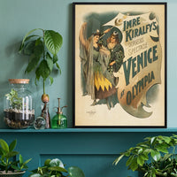 The print displayed above a desk in a home office