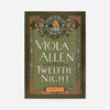 Vintage Viola Allen Twelfth Night theatre poster print with ornate border, masks and sailing ship in green, orange and blue