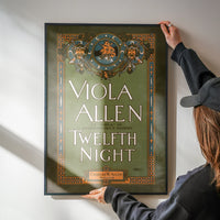 The print of Viola Allen as Viola displayed in a kitchen