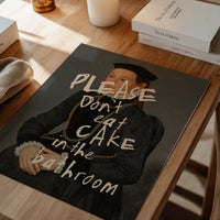 The print displayed in a dining room as a witty talking point