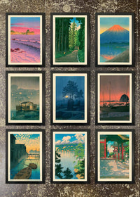 9 Framed 21x30cm Prints - Hasui Kawase Bundle 01