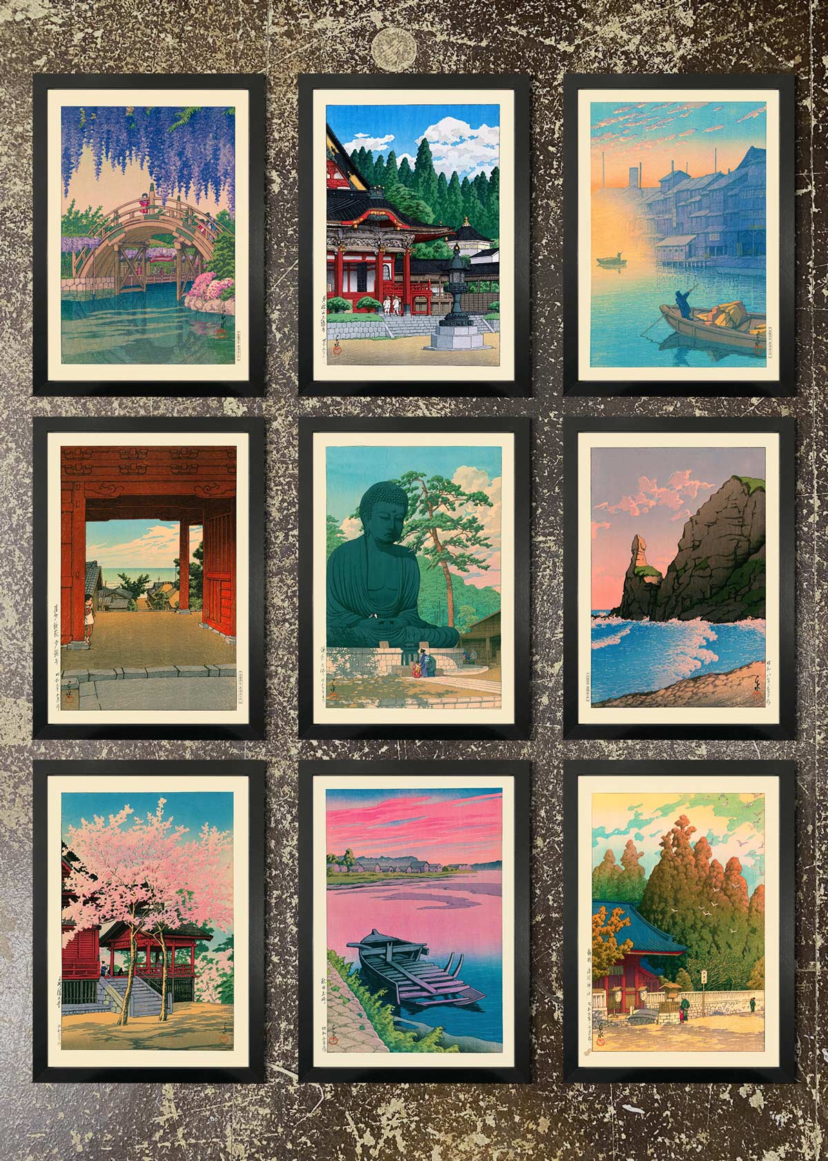 9 Prints & Frames - Hasui Kawase Bundle 02