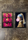 2 Prints & Frames - Moaning Mona & Girl Blowing Bubblegum