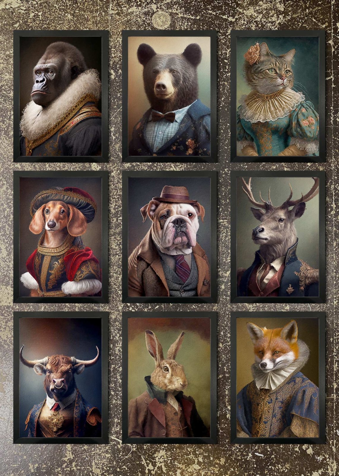 9 Prints & Frames - Animal Head Portraits 1