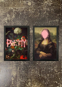 2 Prints & Frames - Pretty & Splat Face Mona