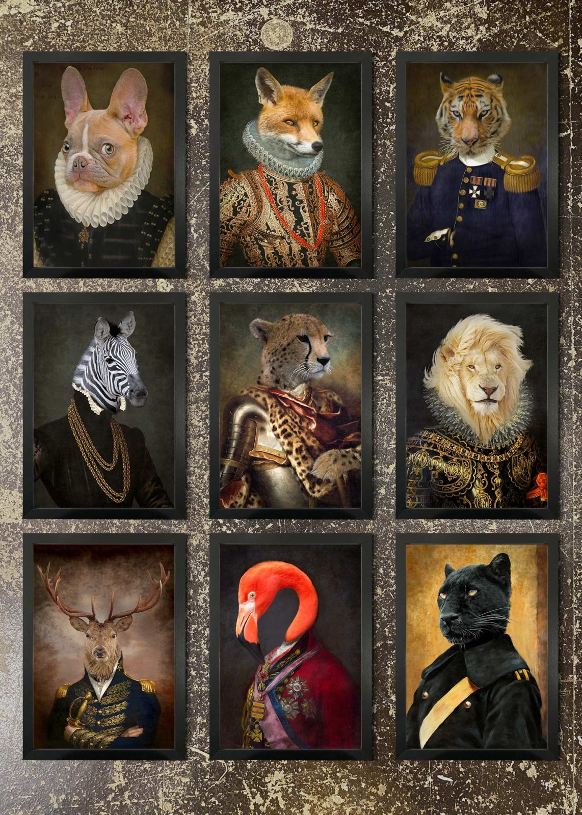 9 Prints & Frames - Animal Head Portraits 2