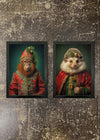 2 Prints & Frames - CHRISTMAS ORANGUTAN & HEDGEHOG