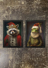 2 Prints & Frames - CHRISTMAS FROG & RACOON