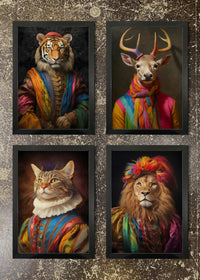 4 Prints & Frames - RAINBOW ANIMALS 1