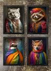 4 Prints & Frames - RAINBOW ANIMALS 2
