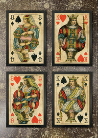 4 FRAMED 21X30CM PRINTS - PLAYING CARDS 2