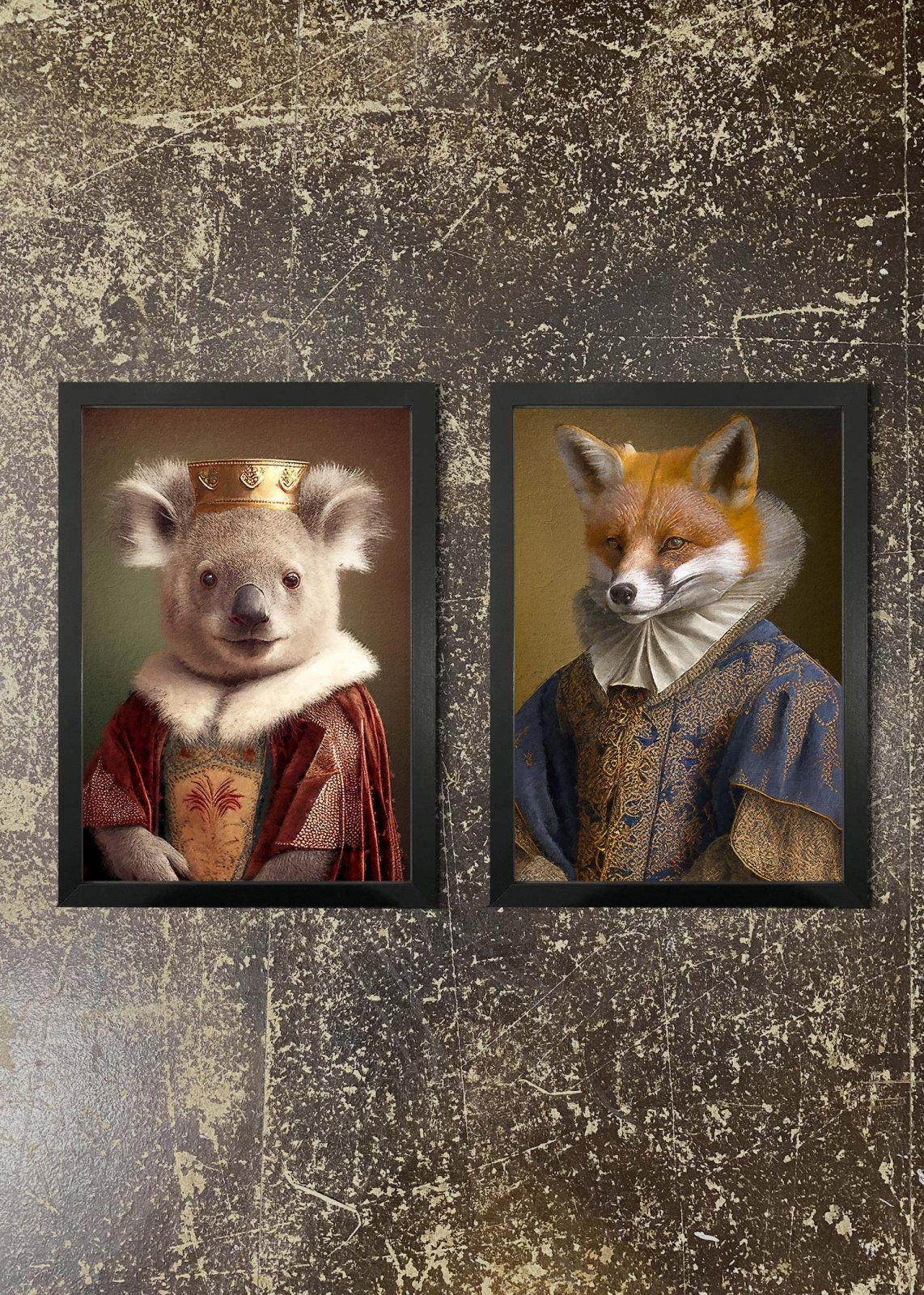 2 Prints & Frames - Koala & Fox