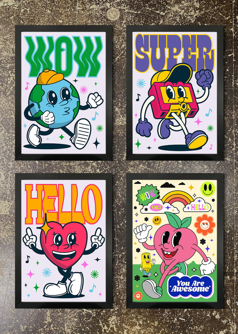 4 Prints & Frames - BRIGHT ILLUSTRATION PRINTS
