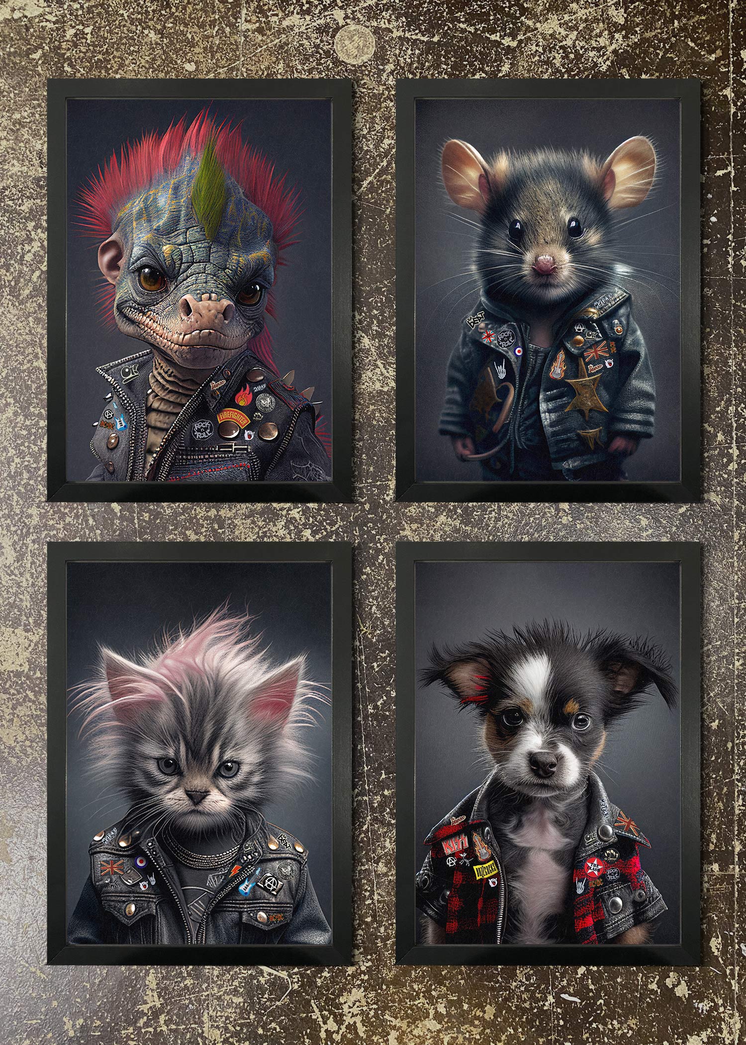 4 Prints & Frames - PUNK CRITTERS