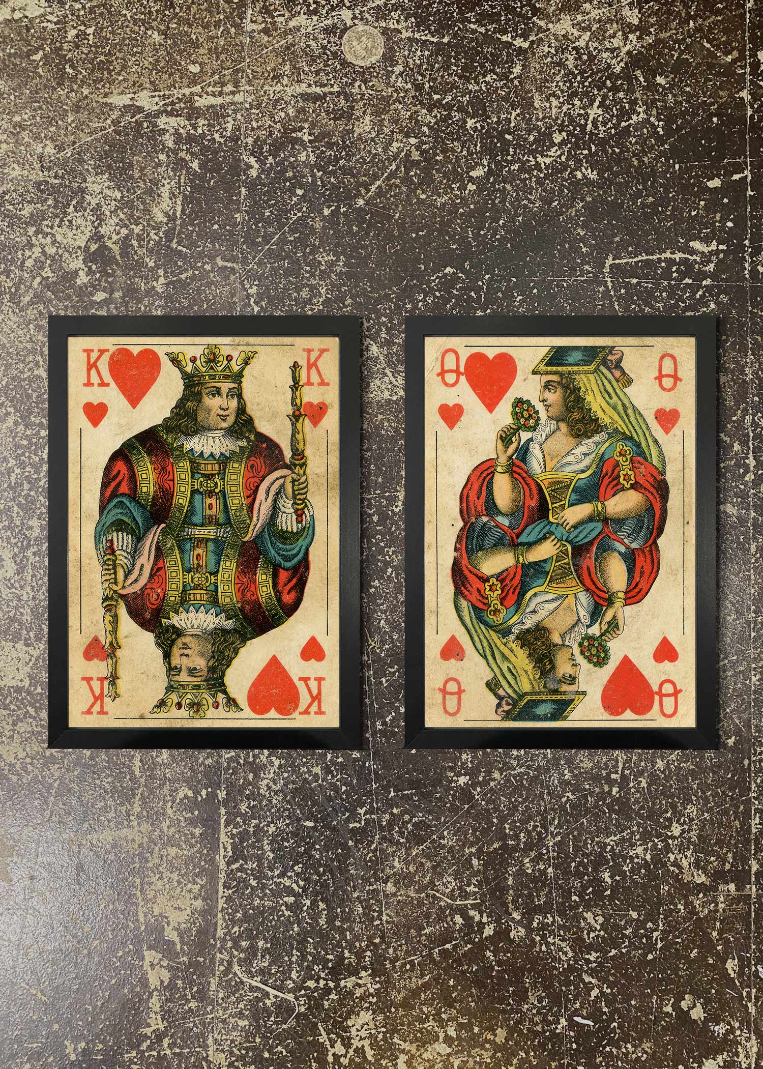 2 FRAMED 21X30CM PRINTS - PLAYING CARDS 3