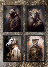 4 Prints & Frames -RENAISSANCE ANIMAL PORTRAITS