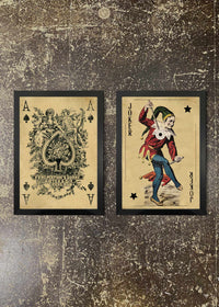 2 FRAMED 21X30CM PRINTS - PLAYING CARDS 4