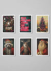 Christmas Card 6 Pack #13 (Hope, Wee Donkey, Merry Spraypaint, Raccoon, Stag, Lion)