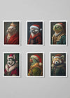 Christmas Card 6 Pack #6 (Seal, Otter, Turtle, Husky, Parrot, Red Panda)