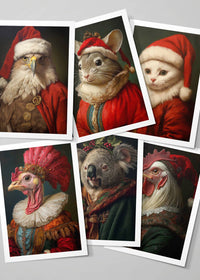 Christmas Card 6 Pack #7 (Eagle, Chinch, Kitten, Turkey, Koala, Chicken)