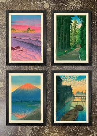 4 Framed 21x30cm Prints - Hasui Kawase Bundle 01