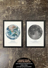 2 Prints & Frames - EARTH & MOON