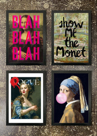 4 Prints & Frames - Moaning Mona, Show Me Monet, Rogue, Bubblegum