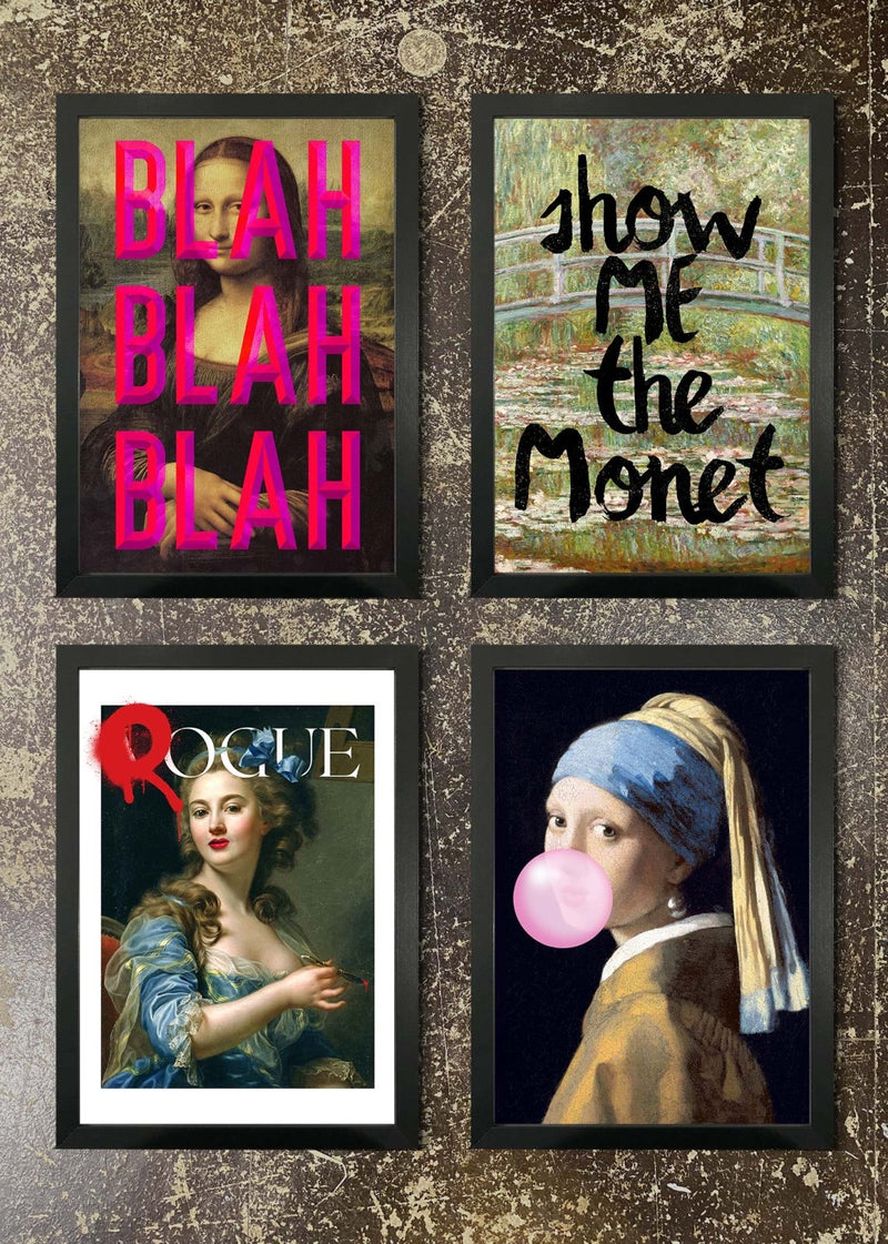 4 Prints & Frames - Moaning Mona, Show Me Monet, Rogue, Bubblegum