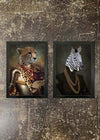 2 Prints & Frames - Cheetah & Zebra