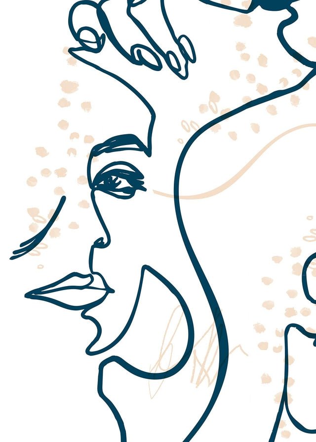 Abstract Scribbled Face Print 21x30cm Matte Clearance Print