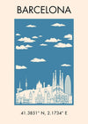 Barcelona Tourist Style Poster 30x40cm Matte Clearance Print