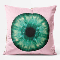 Pink and Green Eyeball Cushion