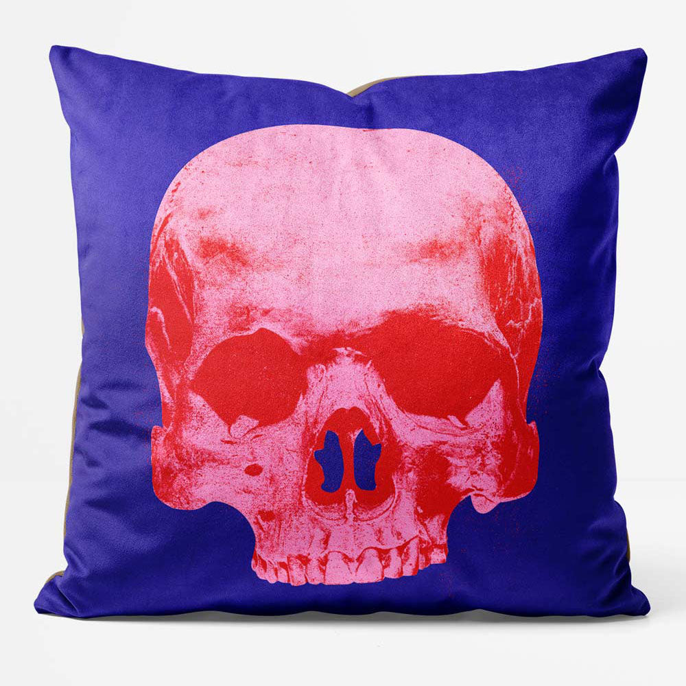 Popart Warhol Style Pink Skull Cushion Clearance 46cm